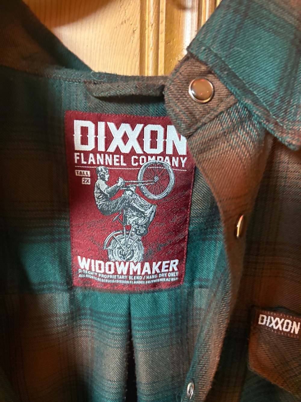 DIXXON xxl tall widowmaker green and Brown Plaid Flannel Shirt - Picture 2 of 2